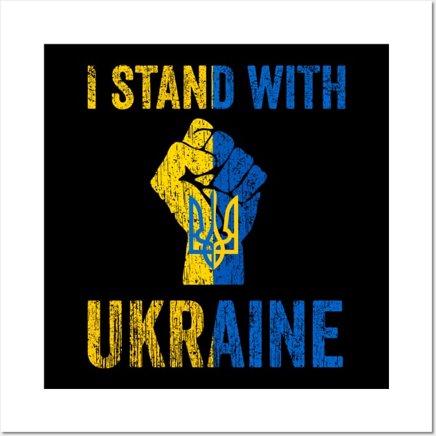 Support Ukraine I Stand With Ukraine Ukrainian Flag Wall Art by DUC3a7